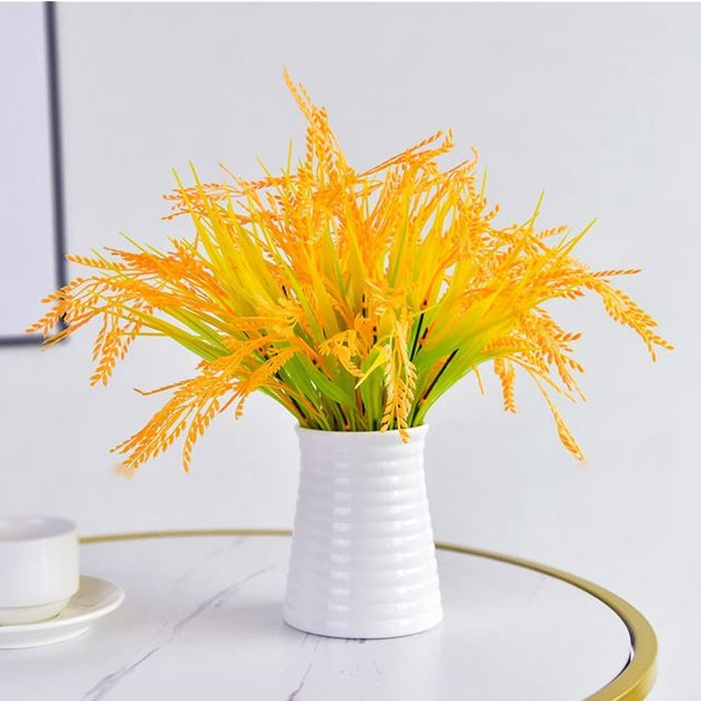 ZOELNIC 4PACK 7 Fork Artificial Wheat Ear Rice Fake Plant Plastic Rice ...
