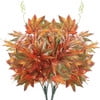 ZOELNIC 4PCS Artificial Silk Maple Leaf Shrubs Fake Fall Bushes Autumn Faux Plants with Stem for Indoor Outdoor Home Kitchen Wedding Thanksgiving Decor