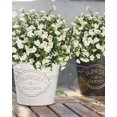 thumbnail image 1 of ZOELNIC 6 PCS Outdoor Artificial Plant Flower UV Resistant Fake Stems Plants, Faux Shrubs Outdoor Greenery Plastic Plants for Outside Garden Porch Window Home Wedding Farmhouse Patio Decor, White, 1 of 8