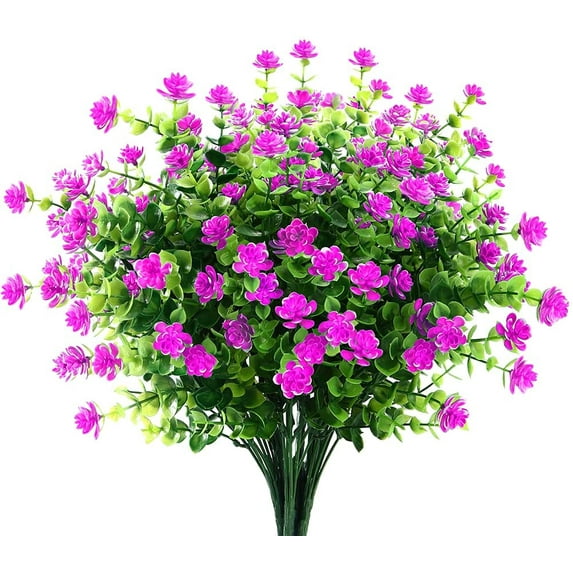 ZOELNIC 6pcs Artificial Flowers Outdoors, UV Resistant Plastic Flower Plants for Outdoor, for Garden Patio Porch Window Box Home Wedding Decor