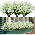 thumbnail image 1 of ZOELNIC 8 Bundles Artificial Daffodils Flowers Outdoor UV Resistant Spring Plants Faux Greenery for Garden Home Wedding Holiday Decor, White, 1 of 9