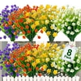 thumbnail image 1 of ZOELNIC 8 Bundles Artificial Flowers Outdoor, Plastic Faux Flowers Plants UV Resistant Greenery Plants Artificial Fake Plants Indoor Outside Home Garden Spring Summer Decor(Color Mix), 1 of 7