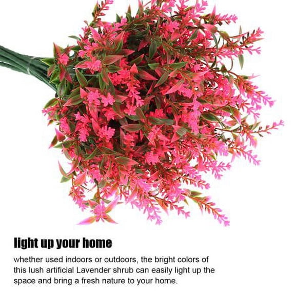 ZOELNIC 8 Bundles Artificial Flowers Plastic Lavender Flowers Fake ...