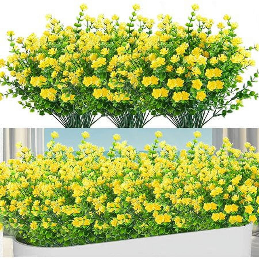 ZOELNIC 8 Bundles Outdoor Artificial Flowers UV Resistant Fake Boxwood ...