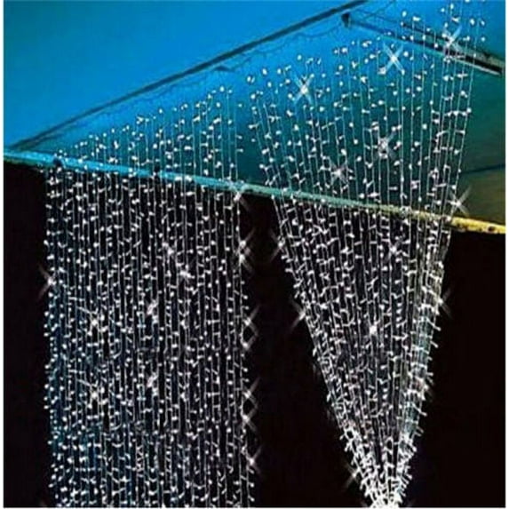 ZOELNIC 9.8ft x 9.8ft Curtain String Fairy Lights, 300LEDs Lights for Garden Wedding Party Home Decor, Cool white