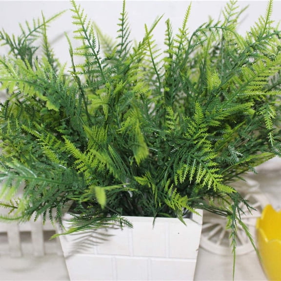 ZOELNIC Artificial Asparagus Fern, Fake Plastic Shrubs Greenery Bushes Grass Plant, Home Garden Four Seasons Outdoor UV Resistant Window Box Wedding Decor