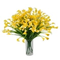 thumbnail image 1 of ZOELNIC Artificial Calla Lily, 8 Bundles Yellow Fake Spring Plastic Flowers Garden Home Table Centerpieces Pot Decor, Yellow, 1 of 8