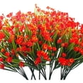 thumbnail image 1 of ZOELNIC Artificial Flowers Outdoors Fake UV Resistant Plastic Plants, 8 Bundles,  Greenery Stems Decor, 1 of 7