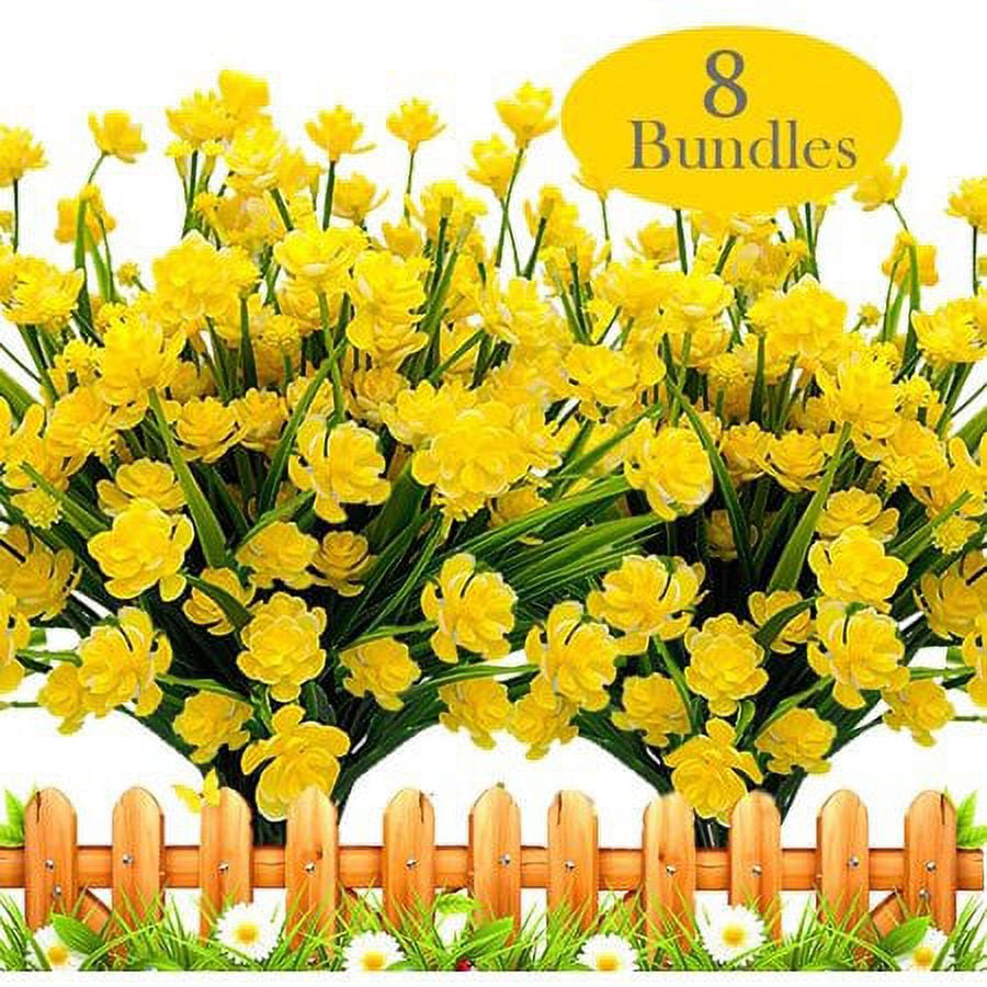 ZOELNIC Artificial Flowers Outdoors Fake UV Resistant Plastic Plants, 8 ...