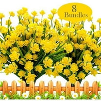 ZOELNIC Artificial Flowers Outdoors Fake UV Resistant Plastic Plants, 8 Bundles,  Greenery Stems Decor