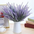 thumbnail image 1 of ZOELNIC Artificial Flowers Plastic Fake Outdoor Plants Faux DIY Resistant Decor, Fake Flowers Lavender Decorations, 8PCS, 1 of 8