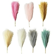 ZOELNIC Artificial Pampas Grass Decor Tall 17.7" Faux Bulrush Reed Grass Artificial Flowers for Vase Filler Flower Arrangement Living Room Wedding Boho Home Decor, 3PCS