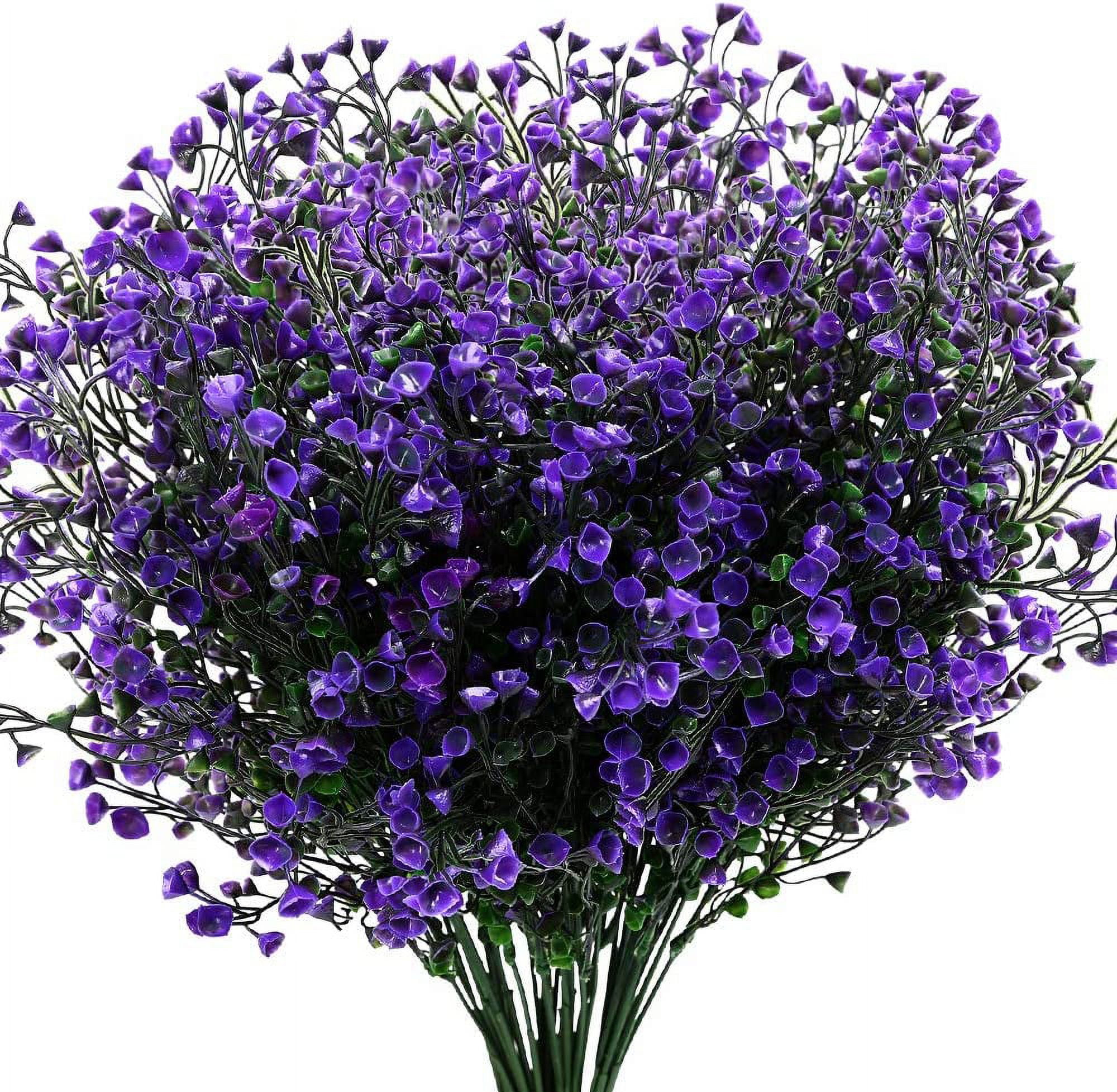 ZOELNIC Artificial Shrubs Bushes 8 Pack Fake Outdoor UV Resistant Plants Flowers, Faux Plastic Bell Leaves Greenery for Indoor Outside Hanging Planter Home Office Wedding Farmhouse Decor