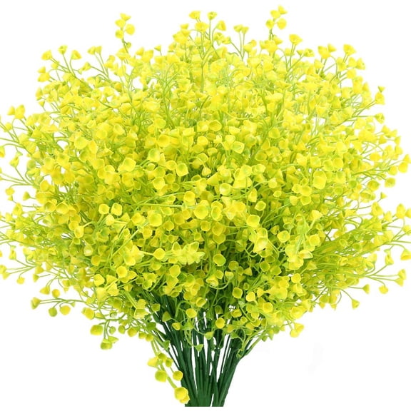 ZOELNIC Artificial Shrubs Bushes 8 Pack UV Resistant Plants Flowers, Faux Plastic Bell Leaves Greenery for Outside Hanging Planter Home Office Wedding Decor