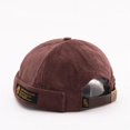 thumbnail image 1 of ZOELNIC Autumn and Winter Unisex Corduroy Brimless Cap Adjustable Beanie Hat Fisherman Beanie Dome Cap Retro Skullcap for Men Women, Coffee, 1 of 8
