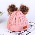 thumbnail image 1 of ZOELNIC Baby Toddler Kids Warm Knitted Fur Pom Bobble Hats Boy Girls Beanie Caps Winter, 1 of 3
