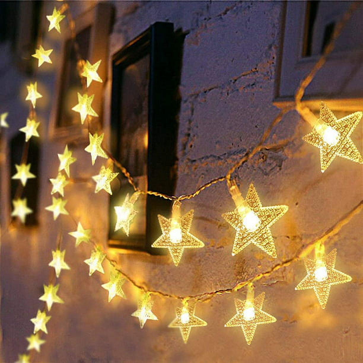 ZOELNIC Battery Operated Star String Lights 20ft 40 LED Christmas Fairy ...