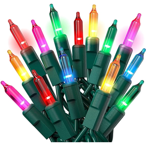 ZOELNIC Christmas Mini String Lights, 33FT 100 LED Incandescent Waterproof Fairy Lights Battery Powered, Christmas Decorations for Indoor Outdoor Home Party Garden Yard, Multi-Colored
