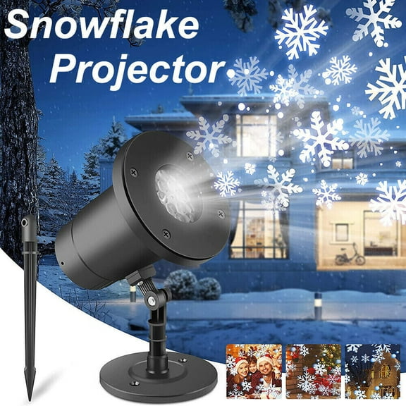 ZOELNIC Christmas Snowflake Projector Lights Outdoor, Indoor Christmas Snowfall LED Light Projectors with Waterproof White Snowflake for XmasHoliday, HomePartyGarden and Patio Decorations