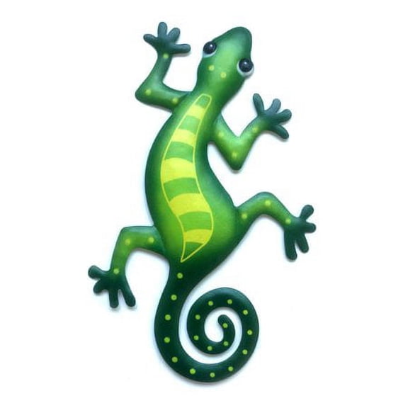 ZOELNIC Iron Art Gecko Ornaments Metal Lizard Art Sculpture for Patio Outdoor Wall Fence Hanging Decorations 1PCS