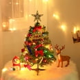 thumbnail image 1 of ZOELNIC LED Artificial Mini Christmas Tree Tabletop Desk Ornaments Xmas Home Party Office Decor, 12inch, Warm White, 1 of 11