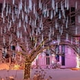 thumbnail image 1 of ZOELNIC LED Falling Rain Lights with 30cm 8 Tube 192 LEDs, Meteor Shower Light, Falling Rain Drop Lights, Icicle String Lights for Holiday Party Wedding Christmas Tree Decoration (White,2Pack), 1 of 10