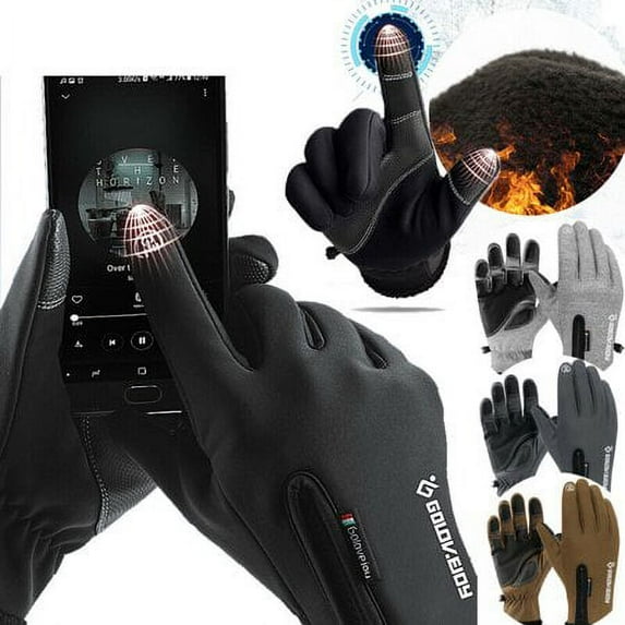 ZOELNIC Men Women Touch Screen Winter Sports Windproof Waterproof Outdoor Warm Gloves