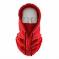 thumbnail image 1 of ZOELNIC Mens Women Full Face Balaclava Winter Fleece Hoodie Hat Snow Ski Neck Warmer or Skiing, Cycling, Climbing, Sport Red, 1 of 3