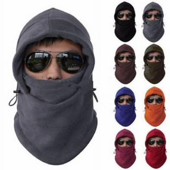 ZOELNIC New Men Women Winter Fleece Balaclava Hat Ski Motorcycle Neck Face Mask Hood Cap, Red