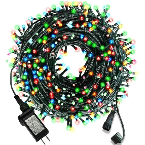 ZOELNIC Outdoor Christmas Lights, 99FT 300 LED Christmas Tree Lights Indoor with 8 Modes, End-to-End Plug-UL Certified-Waterproof Fairy String Lights for Xmas Tree Decorations Garden Party, Multicolor