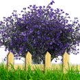 thumbnail image 1 of ZOELNIC Outdoor Plants Artificial for Porch 8 Bundles Artificial Flowers Outdoor UV Resistant Fake Flowers No Fade Faux Plastic Plants Outside Indoor Decorations, Purple, 1 of 12
