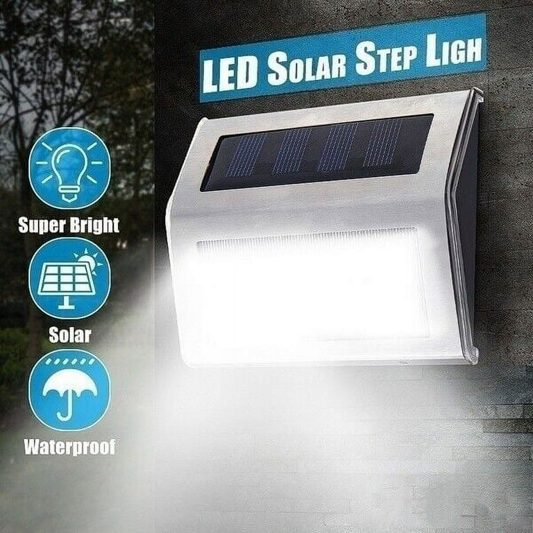 4Pack Solar Powered Deck Wall Lights Outdoor, Automatic On & Off Solar Waterproof Led Security Lighting for Deck, Fence, Patio, Front Door, Stair, Landscape, Yard and Driveway Path, Warm White 4Pack Solar Powered Deck Wall Lights Outdoor, Automatic On & Off Solar Waterproof Led Security Lighting for Deck, Fence, Patio, Front Door, Stair, Landscape, Yard and Driveway Path, Warm White