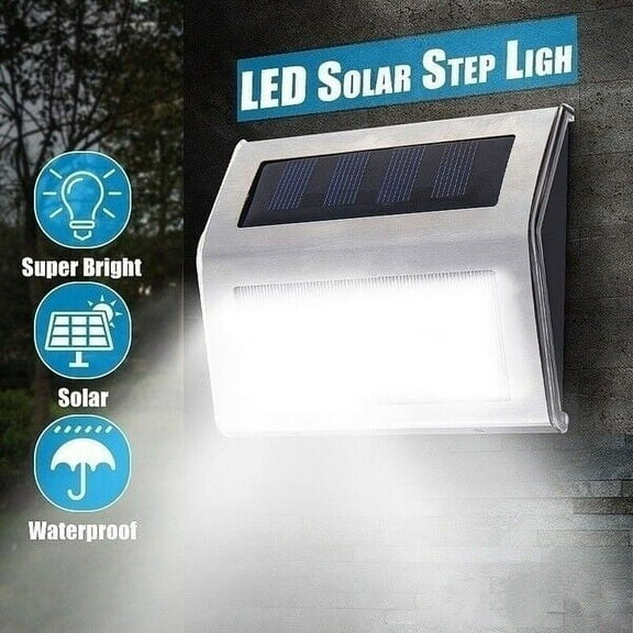 ZOELNIC Outdoor Solar Powered Lights, Solar Led Waterproof Lighting for Deck, Fence, Patio, Front Door, Stair, Landscape, Yard and Driveway Path, White Light 2PACK