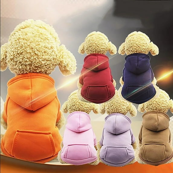 ZOELNIC Pet Clothes, Dogs Hooded Sweatshirt with Pocket Warm Soft Sweater Coat Winter Costume for Puppy Small Medium Dogs