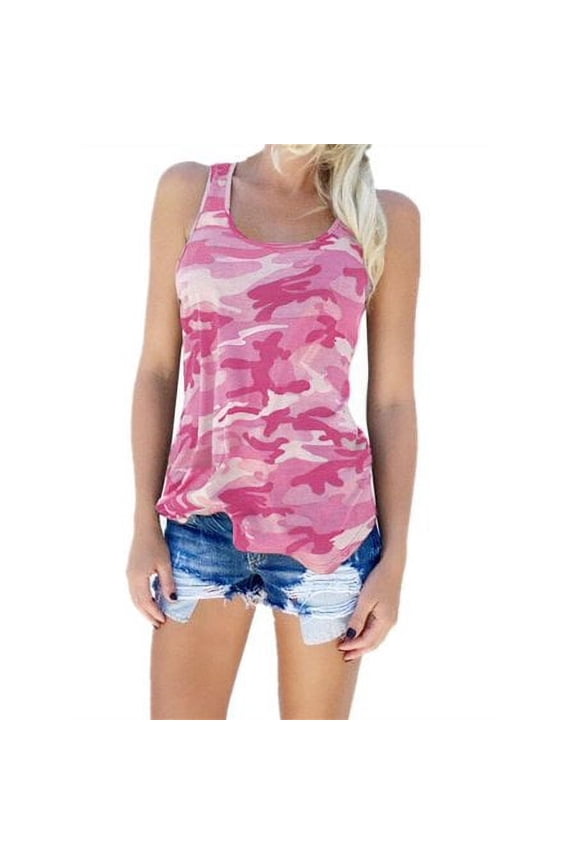 S-5XL Camouflage Print Tank Tops Plus Size Women Vest