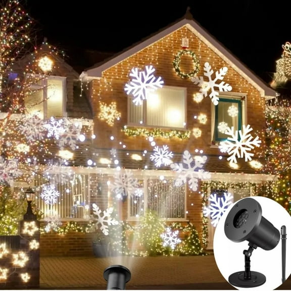 ZOELNIC Snowflake Projector Lights Christmas Waterproof LED Snowfall Landscape Lights with Remote for Home Garden Holiday Party Decor