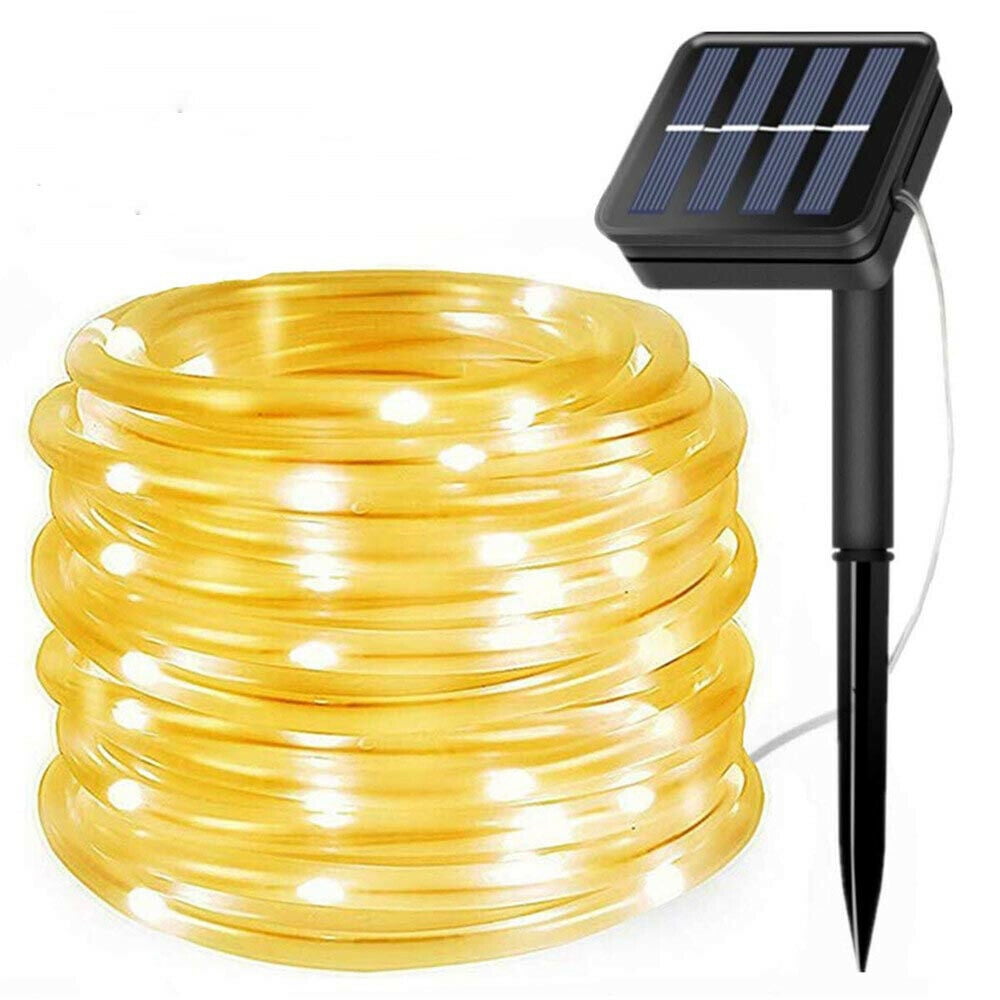 ZOELNIC Solar Rope Tube Lights 23ft 50LEDs Waterproof String Light with 8 Lighting Mode Outdoor Garden Lamp Christmas Wedding Party Decor