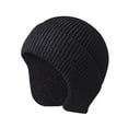 thumbnail image 1 of ZOELNIC Unisex Men Winter Windproof Knitted Wool Beanie Hat Ear Flap Ear Protector Cycling Ski Skull Cap- Black, 1 of 9