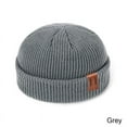 thumbnail image 1 of ZOELNIC Winter Warm Men Women Mini Fisherman Beanie Hat Knitted Ribbed Docker Skull Cap , Gray, 1 of 7