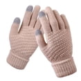 thumbnail image 1 of ZOELNIC Women Men Gloves, Winter Solid Touch Screen Full Finger Woolen Warm Knitted Gloves Unisex Outdoor Beige, 1 of 7
