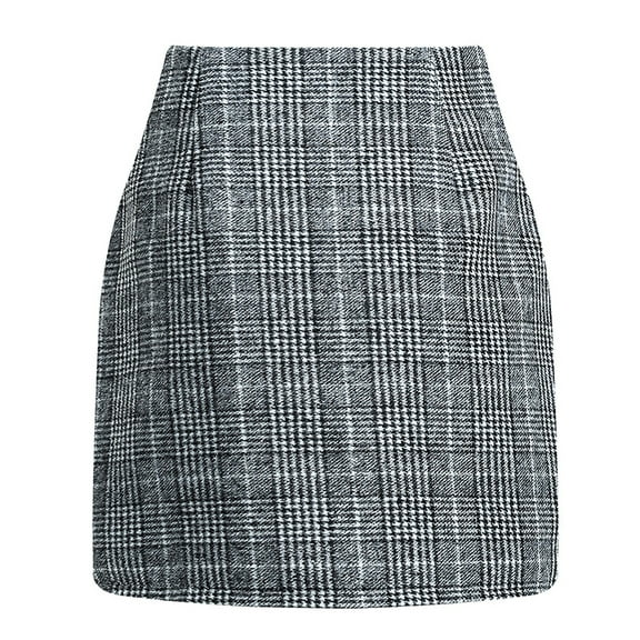 ZOELNIC Women's Bodycon Plaid Skirt High Waist Pencil Mini for Work & Casual