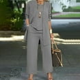 thumbnail image 1 of ZOELNIC Women's Casual 3 Piece Lounge Sets Sleeveless Tank Tops Long Sleeve Cardigan Wide Leg Pants Sweatsuit, L, 1 of 4