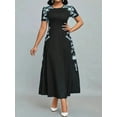 thumbnail image 1 of ZOELNIC Women's Elegant Short Sleeve Maxi Dresses Casual Empire Waist Long Dress, 1 of 4