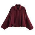 thumbnail image 1 of ZOELNIC Women's Faux Suede Bomber Jacket Lapel Zip Up Coat, Fall Motorcycle Streetwear Outerwear, L, 1 of 6
