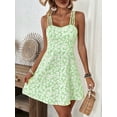thumbnail image 1 of ZOELNIC Women's Floral Print Cami Dress Spaghetti Strap A Line Flowy Summer Mini Sundress, L, 1 of 6