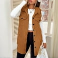 thumbnail image 1 of ZOELNIC Women's Long Fleece Vest Sleeveless Sherpa Jacket with Buttons Winter Warm Outerwear, L, 1 of 6