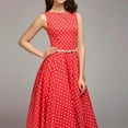 thumbnail image 1 of ZOELNIC Women's Polka Dot Retro Vintage Style Cocktail Party Swing Dress, XL, 1 of 3