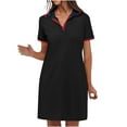 thumbnail image 1 of ZOELNIC Women's Polo Dress Short Sleeve V Neck Casual Summer Mini Shirt Dress With Pockets, XL, 1 of 9