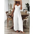 thumbnail image 1 of ZOELNIC Women's Summer Jumpsuit Spaghetti Strap Back Bow Romper, Wide Leg Vacation Outfit, Casual Resort Wear One Piece for Beach & Travel, 2XL, 1 of 7