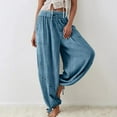 thumbnail image 1 of ZOELNIC Women's Wide Leg Baggy Pants Casual Drawstring Elastic Waist Lounge Pants with Pockets, M, 1 of 7